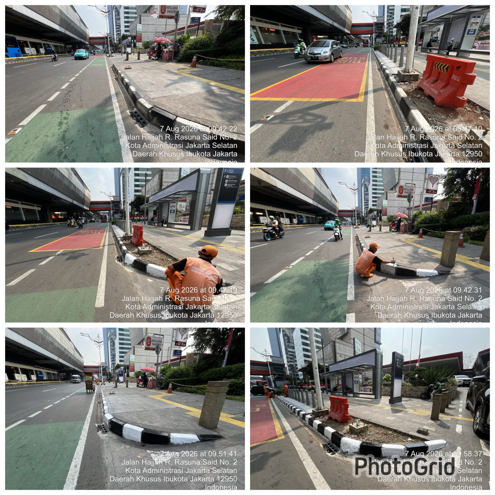 Tindak Lanjut Aduan CRM, PPSU Kuningan Timur Lakukan Pengecatan Kanstin di Jalan H.R. Rasuna Said